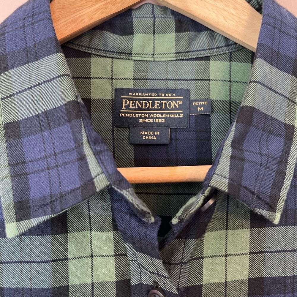 Pendleton 100% Cotton Plaid Button Down Shirt Pre… - image 2